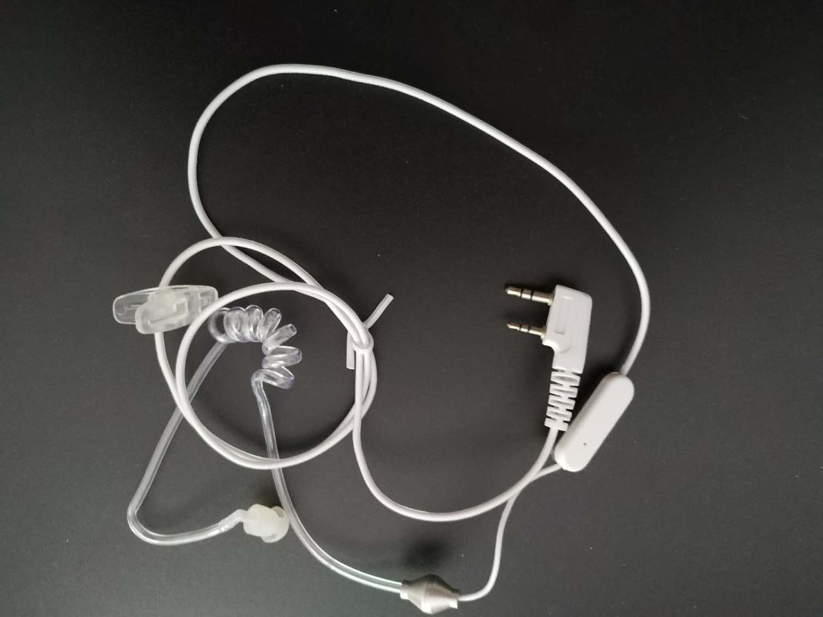 BF-TECH CA K1 2-Pin Covert Acoustic Tube Surveillance Earpiece Headset with Inline PTT Mic