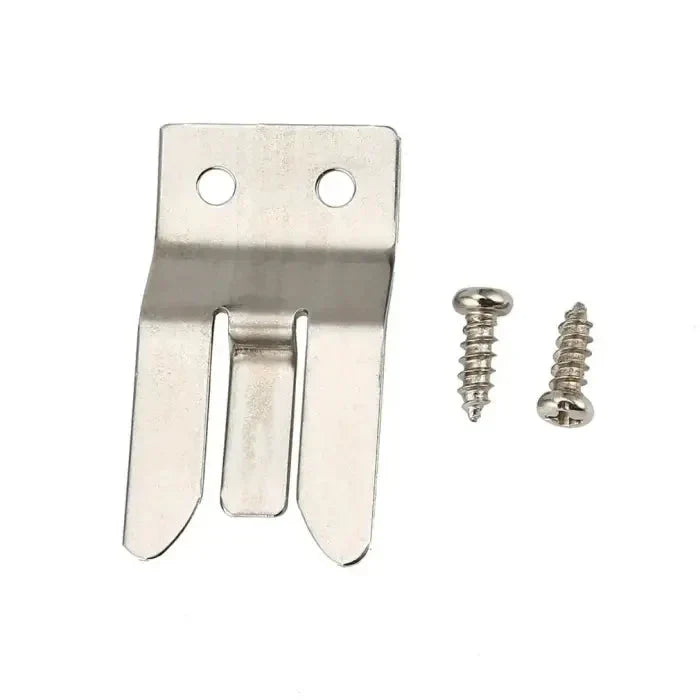 Metal bracket with screws.