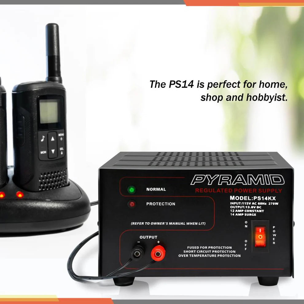 Alimentation 12V 10A DC à régulation linéaire Pyramid PS12KX