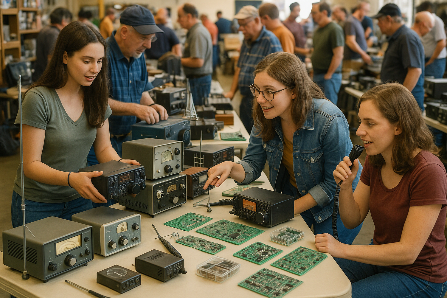 add some younger women to the picture buying and selling radios with the men