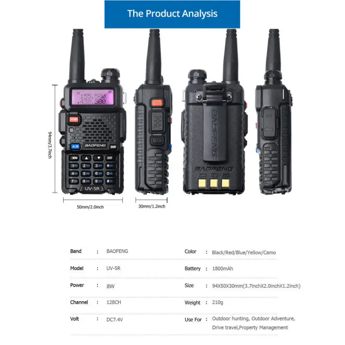 BF-TECH CA Baofeng UV-5R 8W High Power Dual Band Amateur Ham