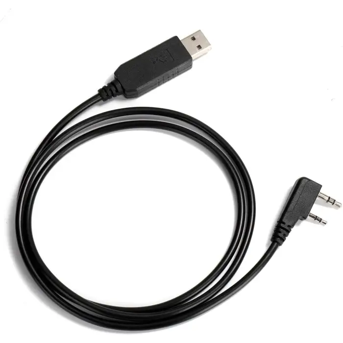 Black USB to dual-pin audio cable.