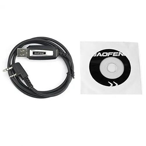 Baofeng USB programming cable and software CD.