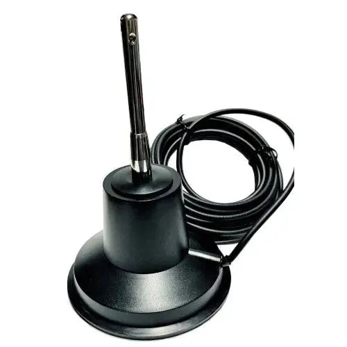 Black magnetic mount antenna with cable.