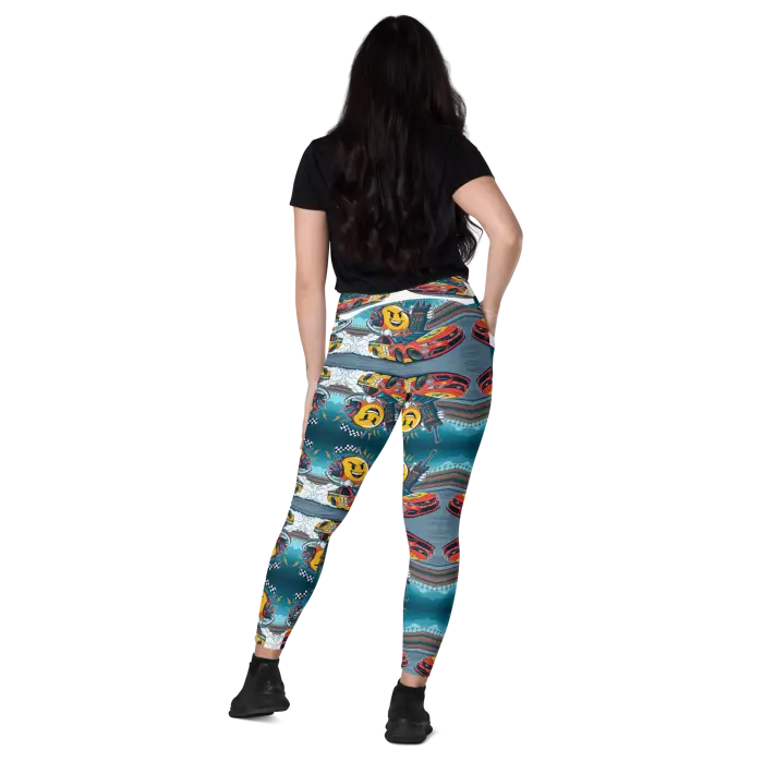 Patterned leggings.