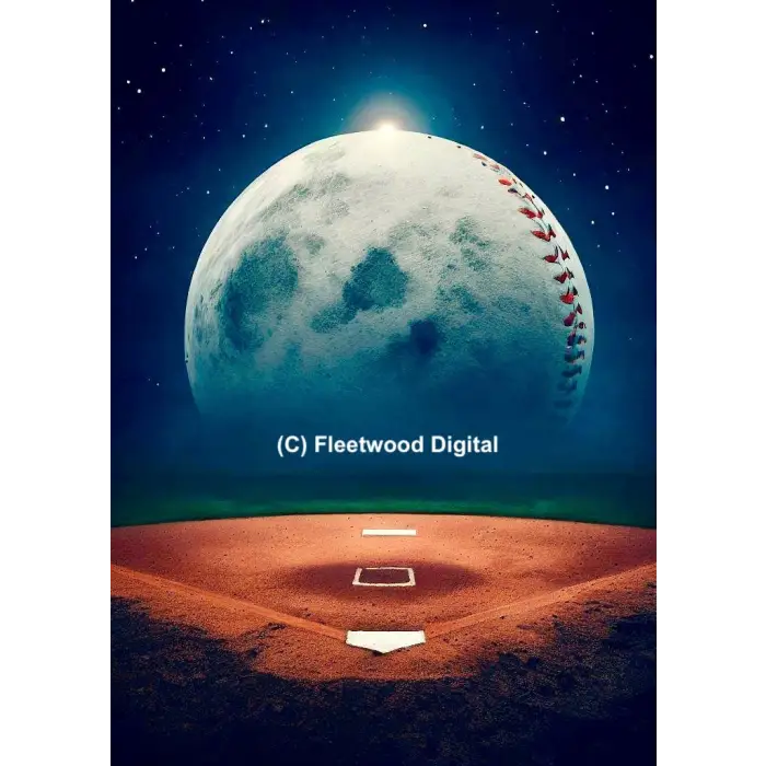 Baseball moon over baseball field.