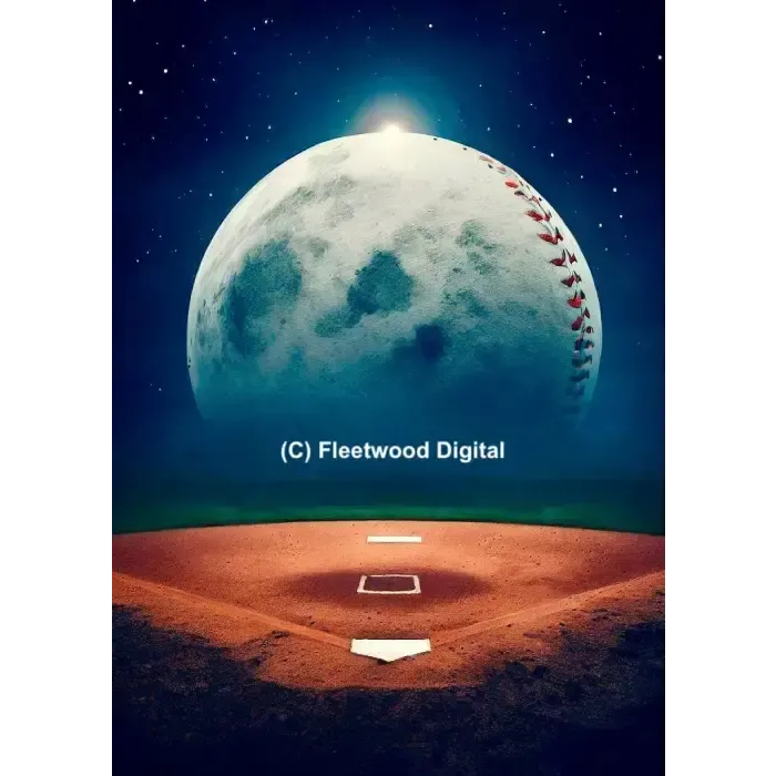 Baseball moon over baseball field.