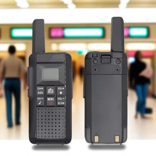 Two black walkie-talkies.