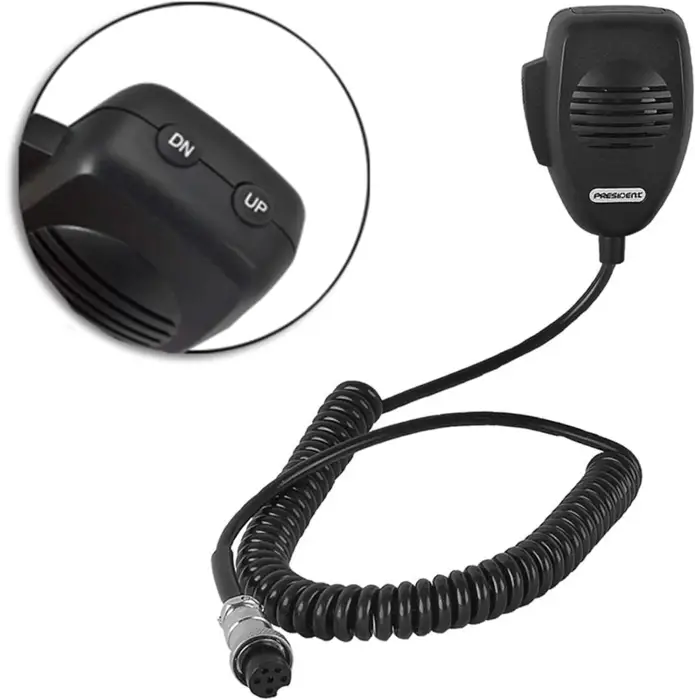President Electronics 6 Pin CB Radio Microphone With Up /