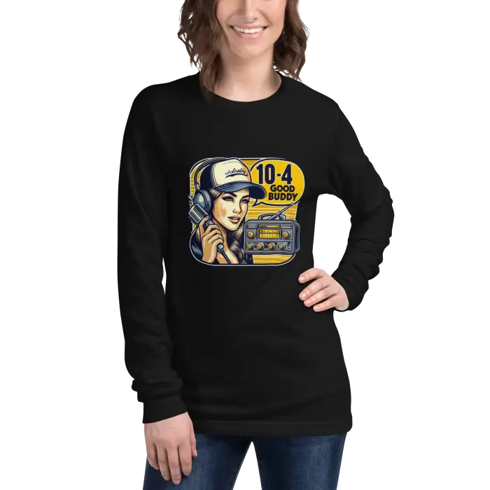 Black long-sleeved shirt.