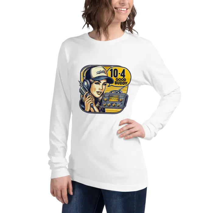 White long-sleeved shirt.