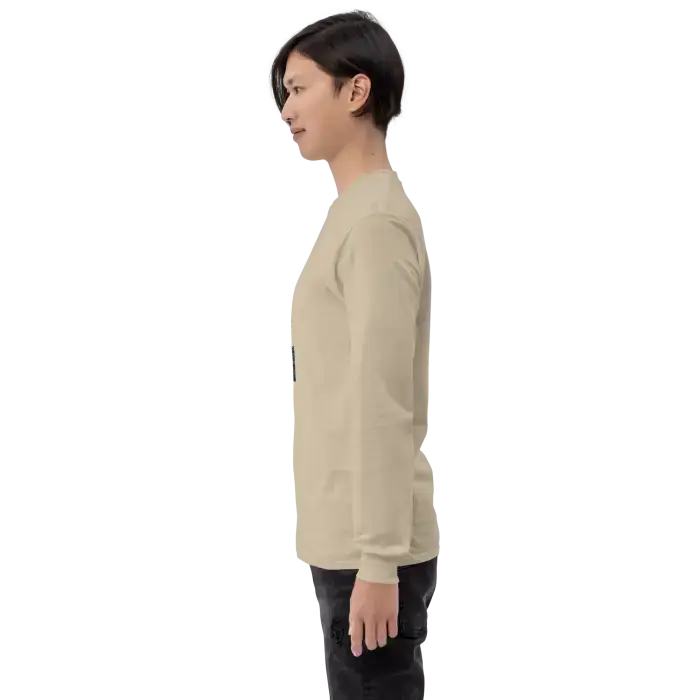 Tan long-sleeved shirt.