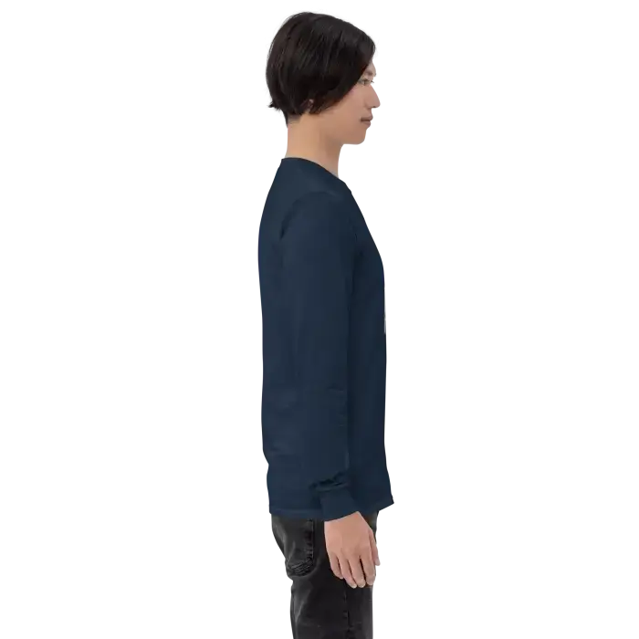 Navy long-sleeved shirt.