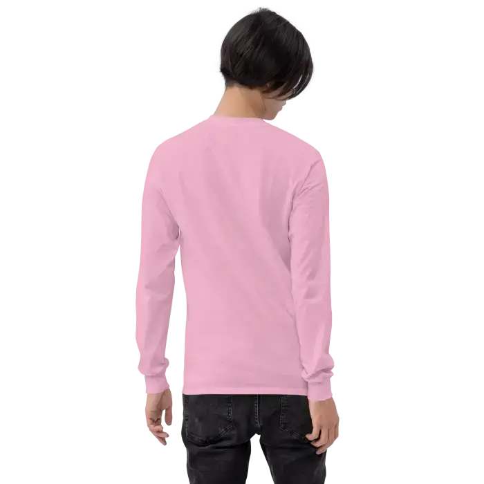Pink long-sleeved shirt.