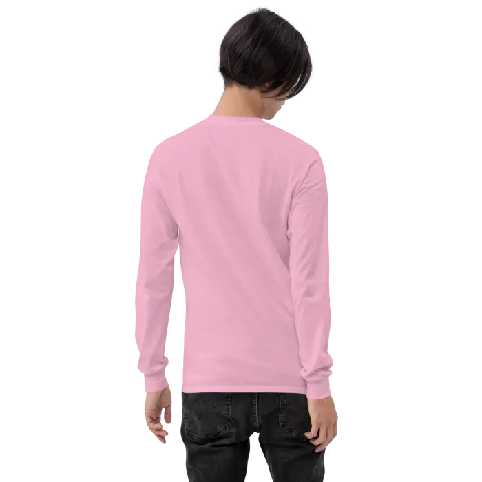 Pink long-sleeved shirt.