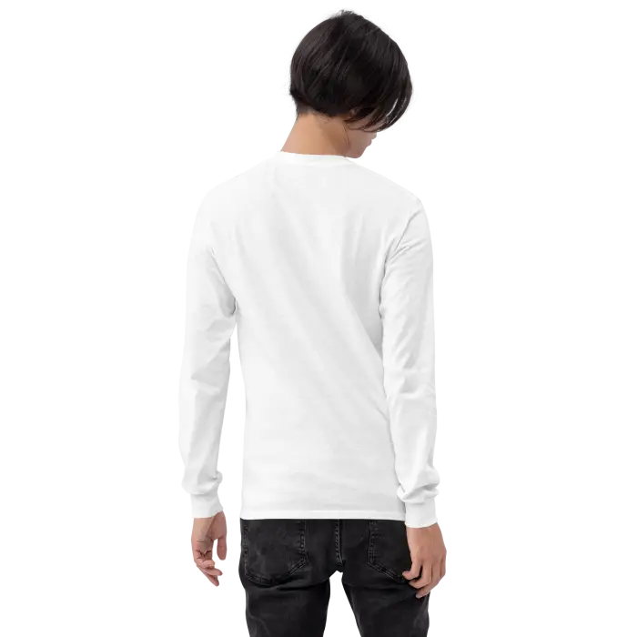 White long-sleeved shirt.