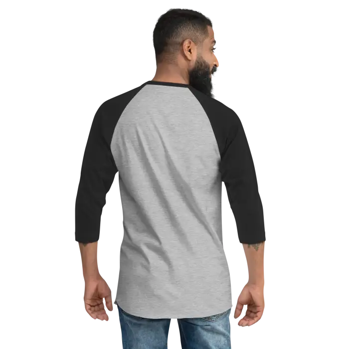 Gray and black raglan shirt.