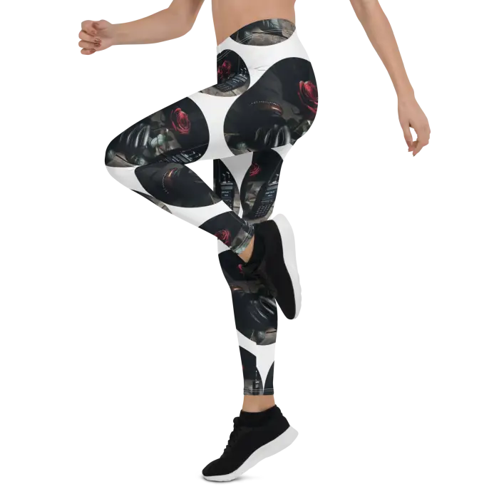 Patterned leggings.