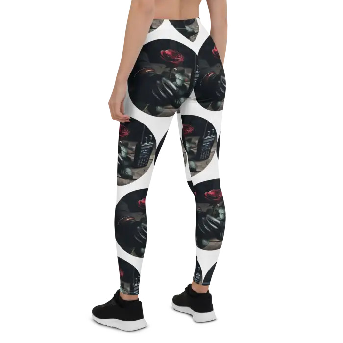 Patterned leggings.