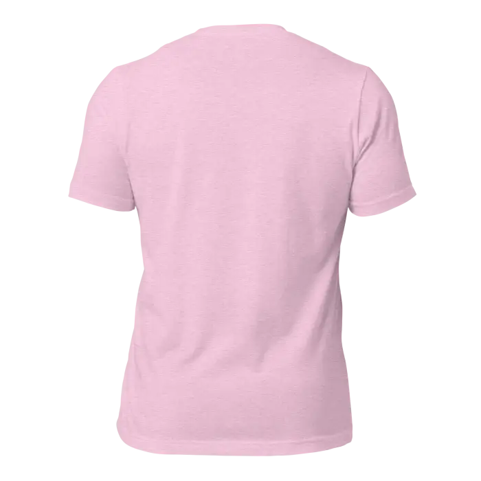 Pink t-shirt.