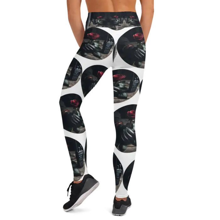 Patterned yoga pants.