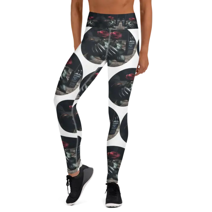 Patterned yoga pants.