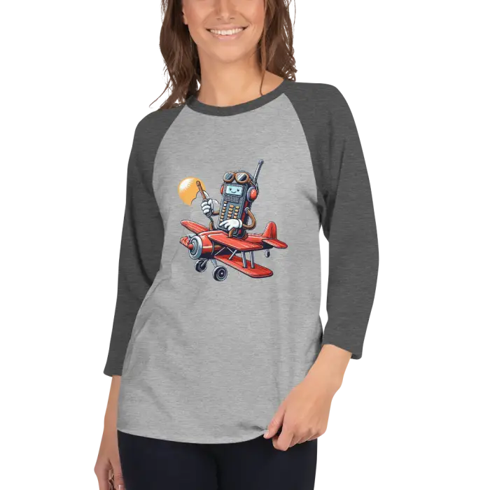 Gray and black raglan shirt.