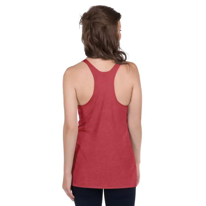 Red racerback tank top.