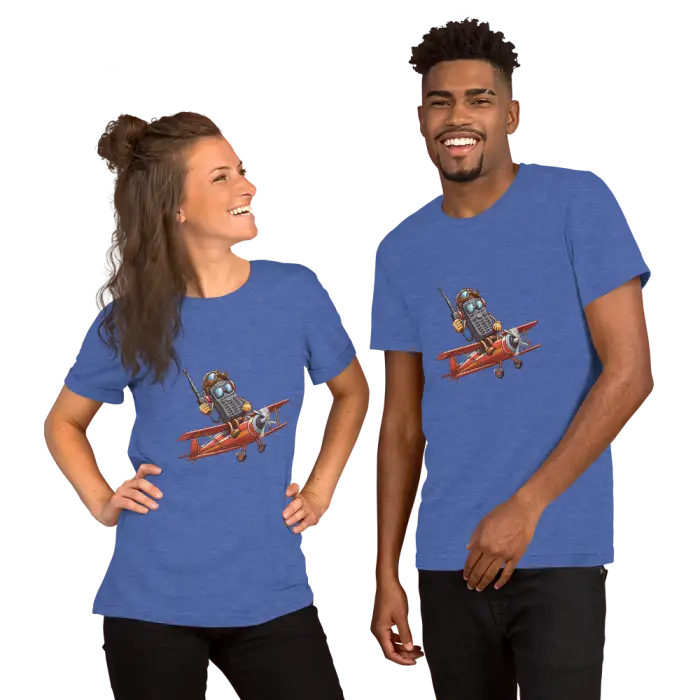 Two blue t-shirts.