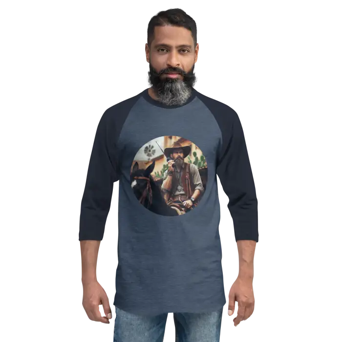Man wearing a cowboy t-shirt.