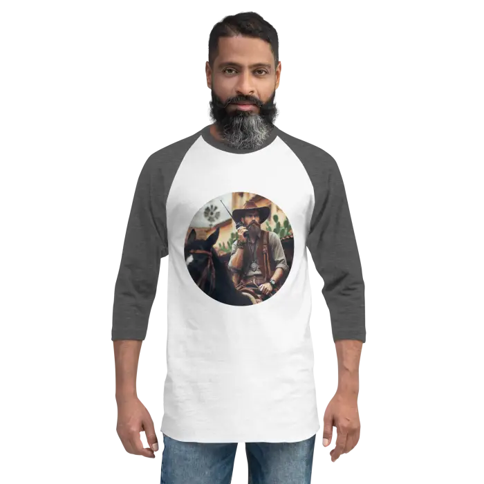Raglan shirt with cowboy graphic.