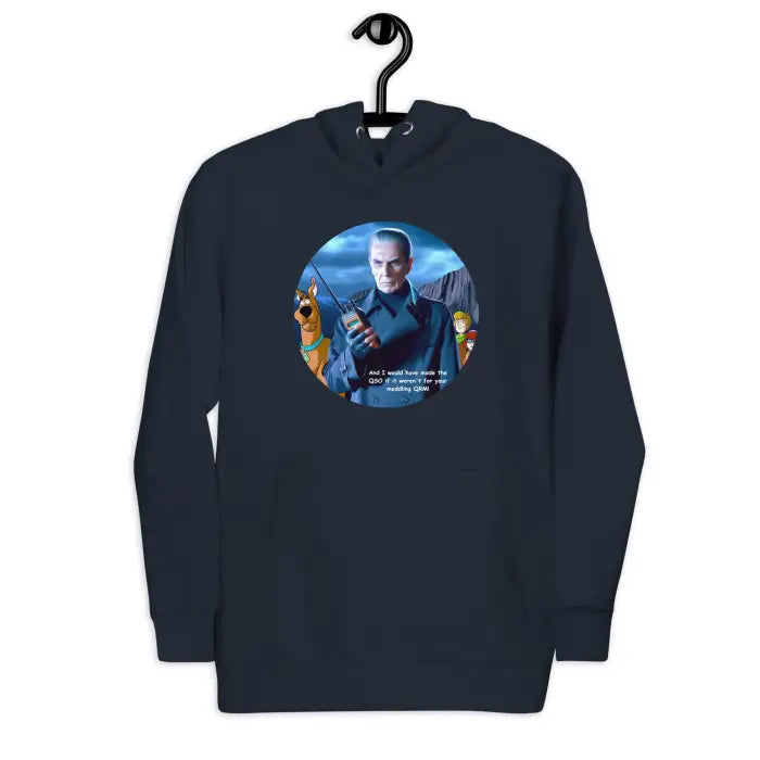 Navy blue hoodie with Scooby Doo graphic.