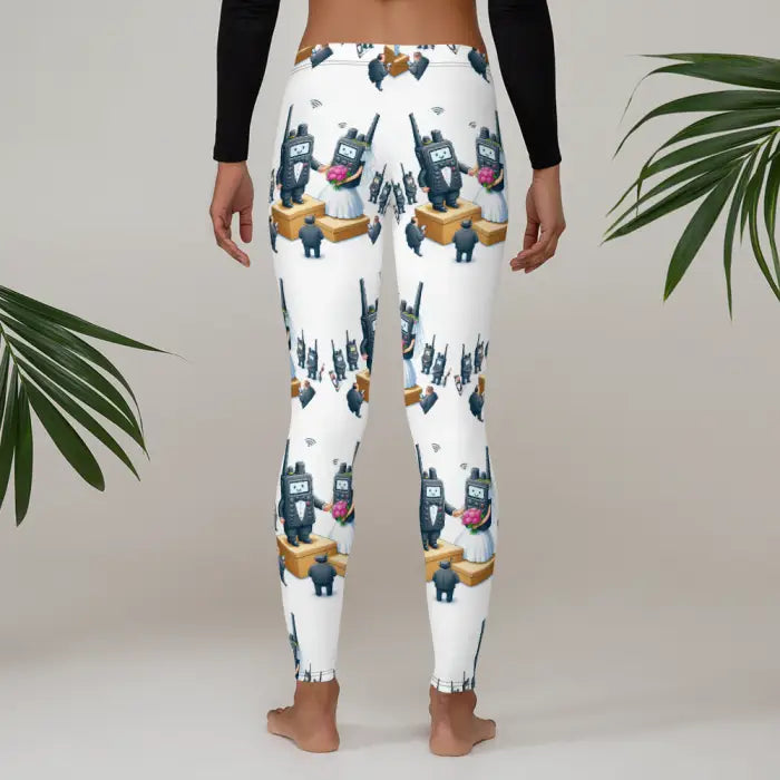 Patterned leggings.