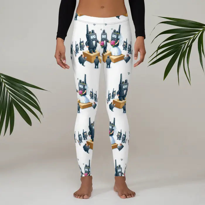 Patterned leggings.