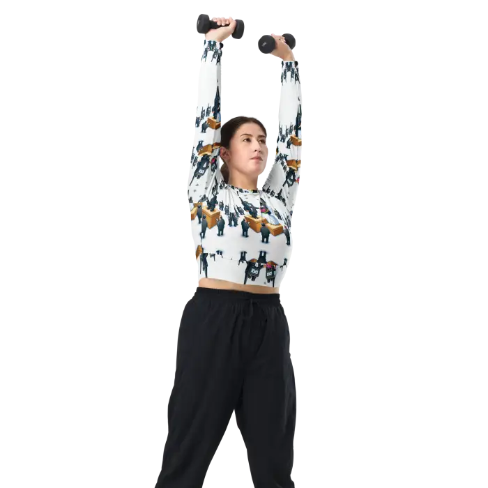 Woman lifting dumbbells.