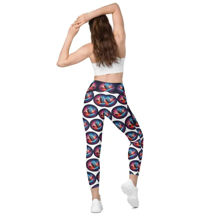 Patterned leggings.