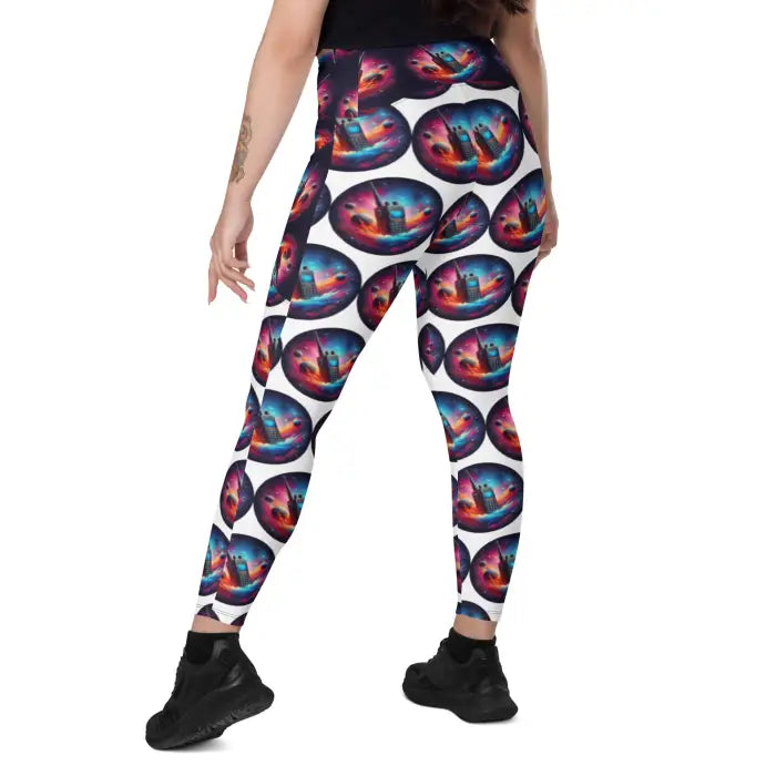 Patterned leggings.