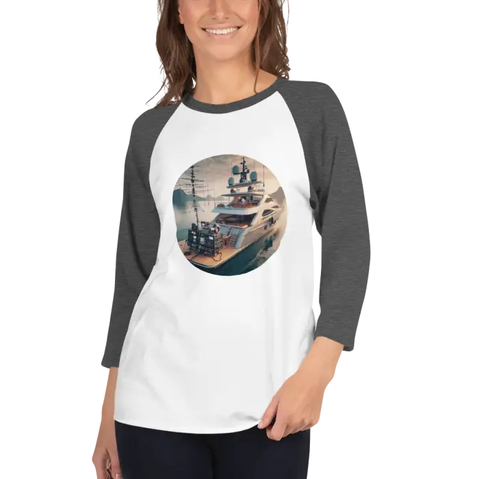 Raglan shirt with yacht design.