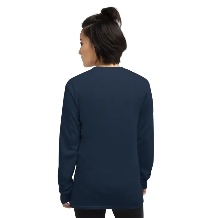 Navy long-sleeved shirt.