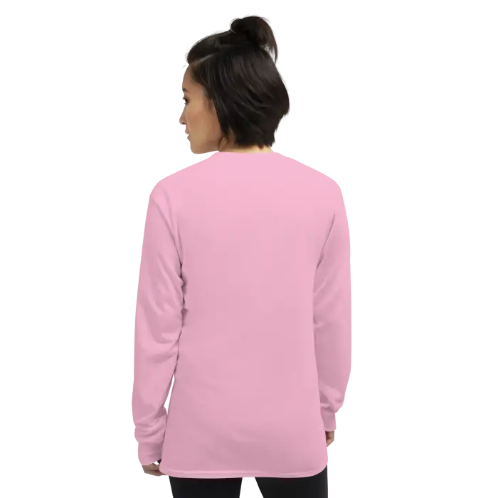 Pink long-sleeved shirt.