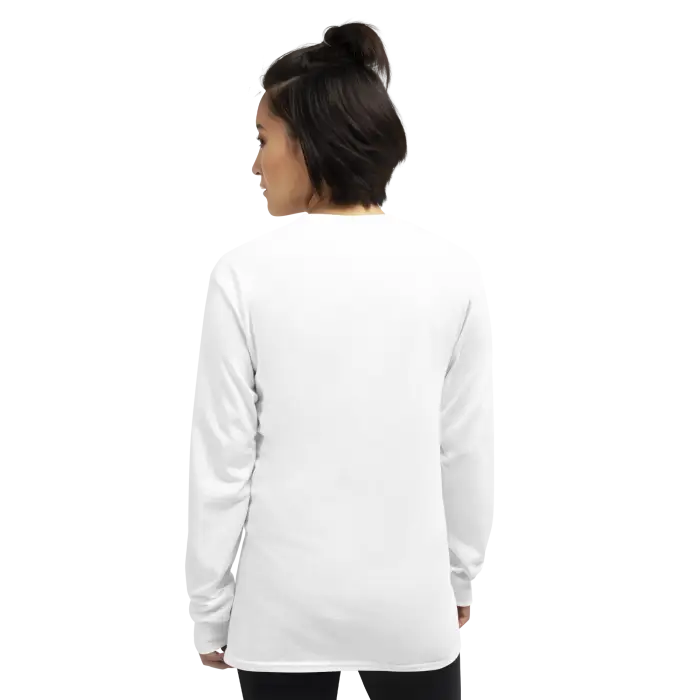 White long-sleeved shirt.