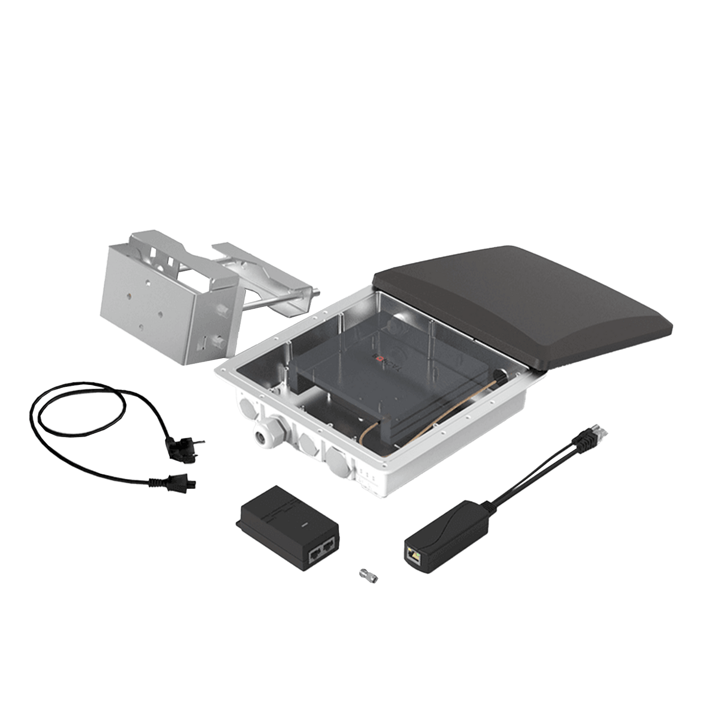 Outdoor networking enclosure kit with multiple components