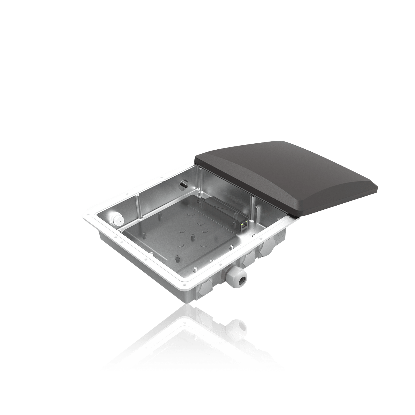 Outdoor enclosure for electronic equipment.