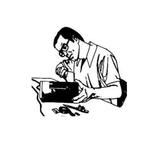 Man repairing a device.