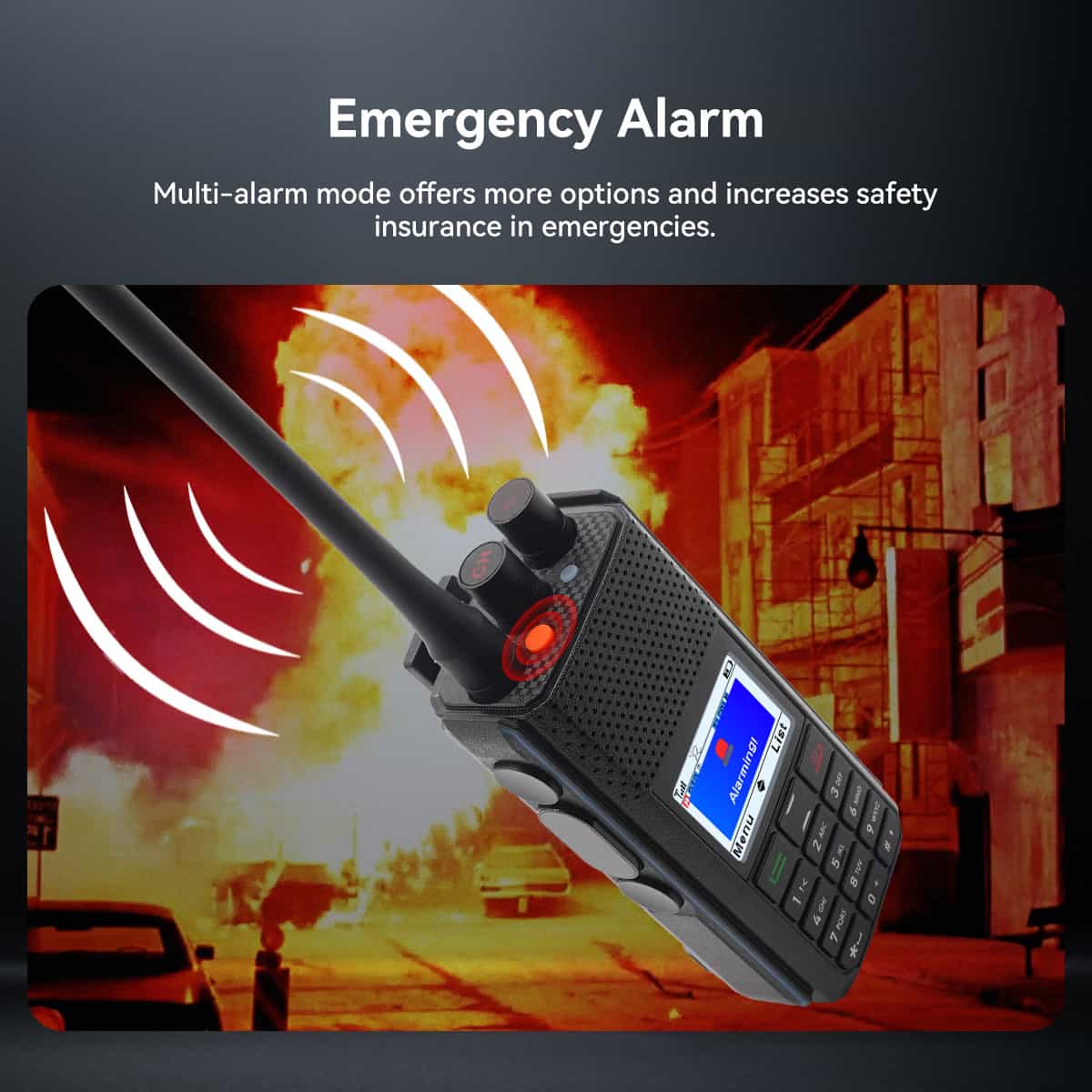 Black walkie-talkie.