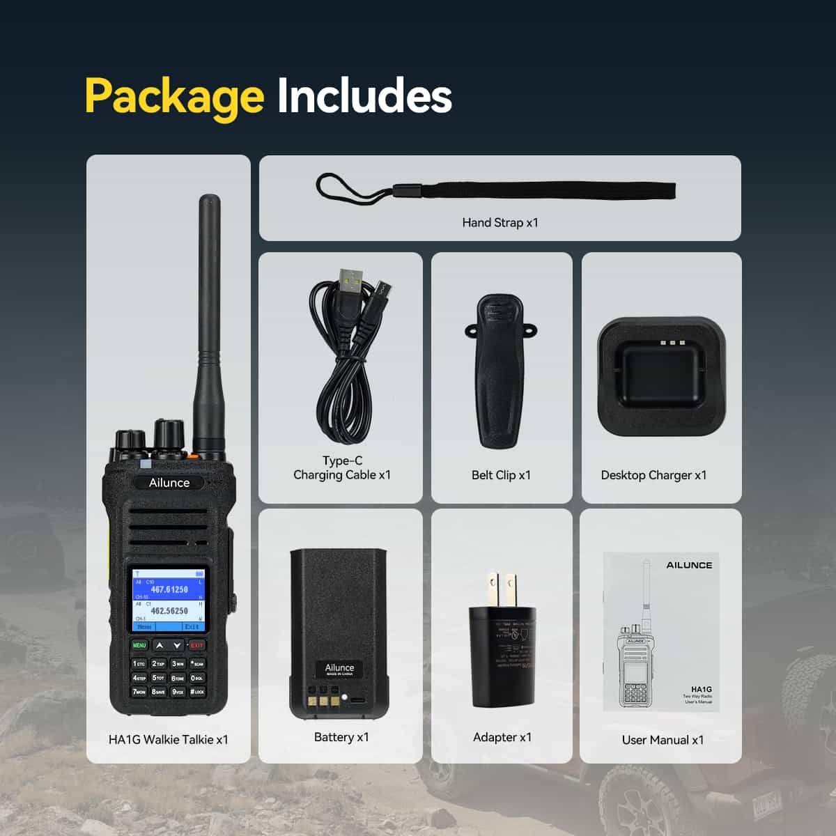 Walkie talkie package.