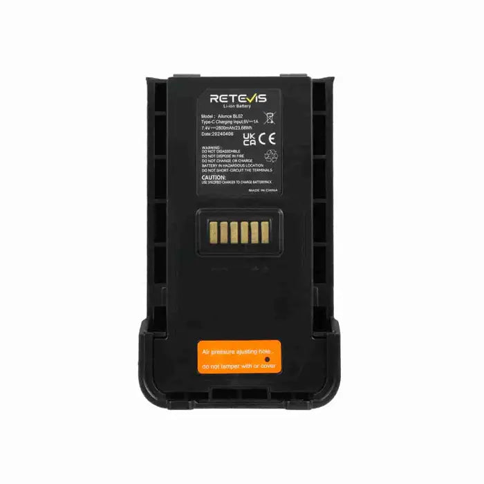 Black Retevis Li-ion battery.