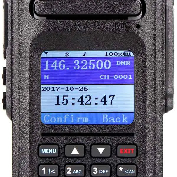 Black two-way radio.