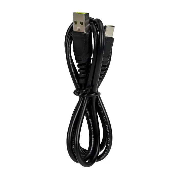 Black USB-A to USB-C cable.