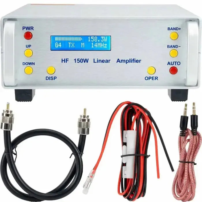 HF 150W linear amplifier with cables.